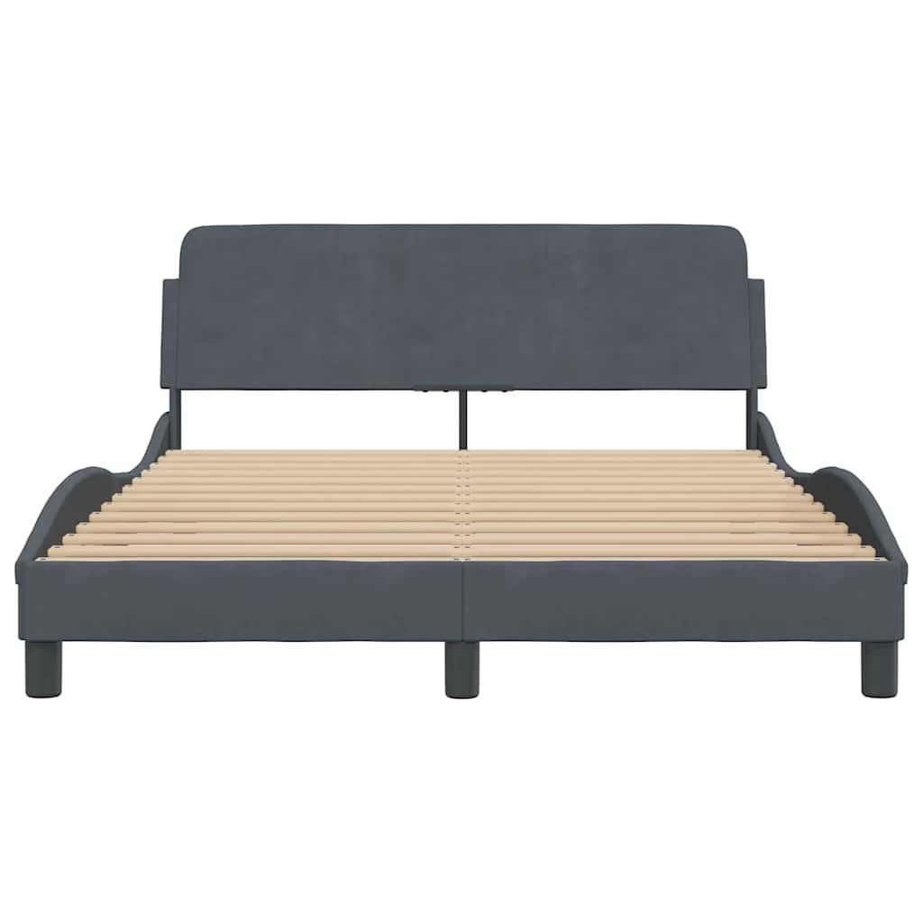 Estrutura de cama dover 140x200 cm veludo cinzento-escuro