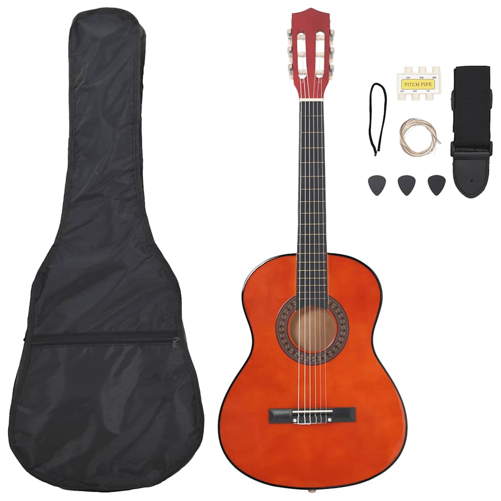 8 Pcs conjunto de guitarra clássica para iniciantes 3/4 36"