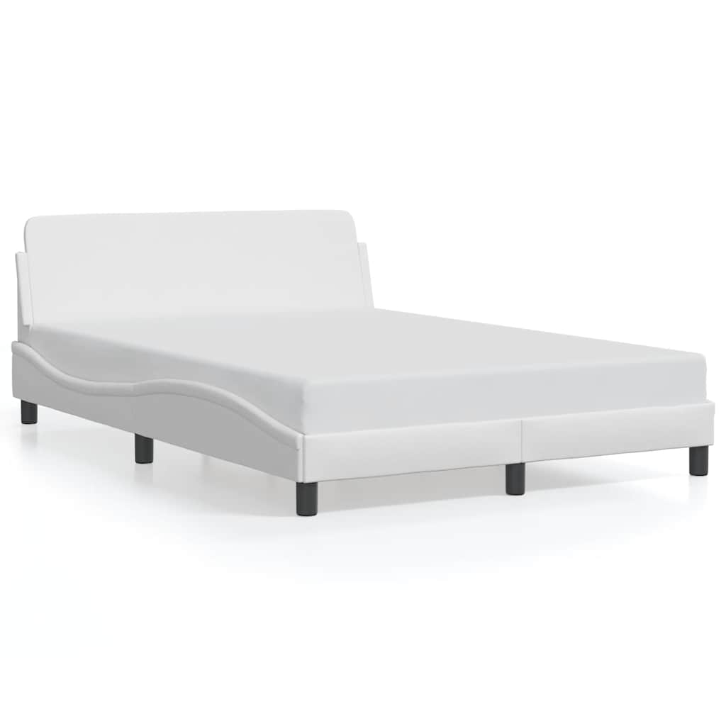 Estrutura de cama dover 140x200 cm couro artificial branco