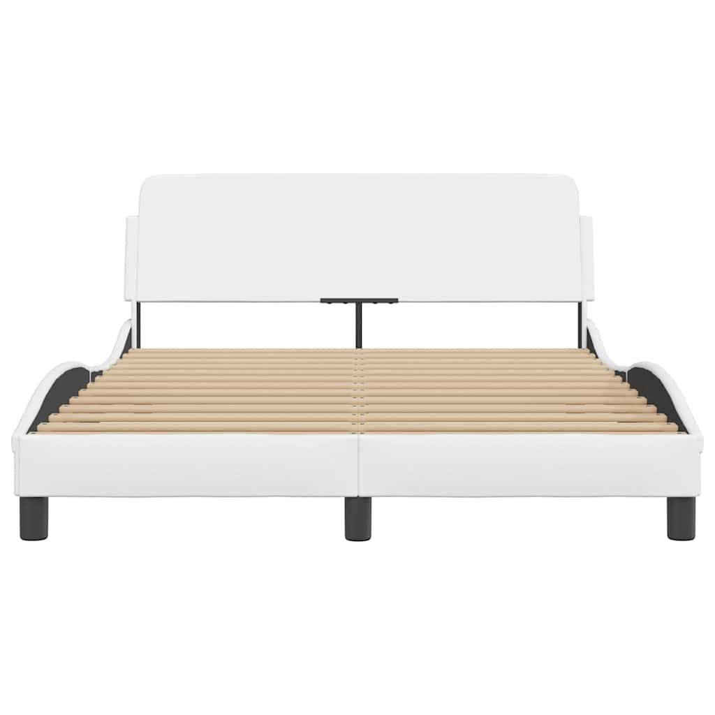 Estrutura de cama dover 140x200 cm couro artificial branco