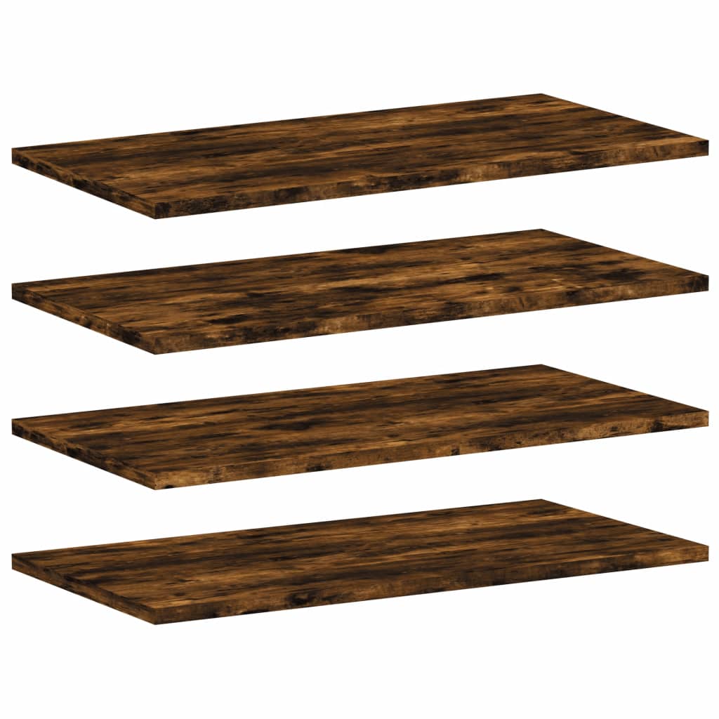 Prateleiras de parede 4pcs derivados de madeira carvalho fumado