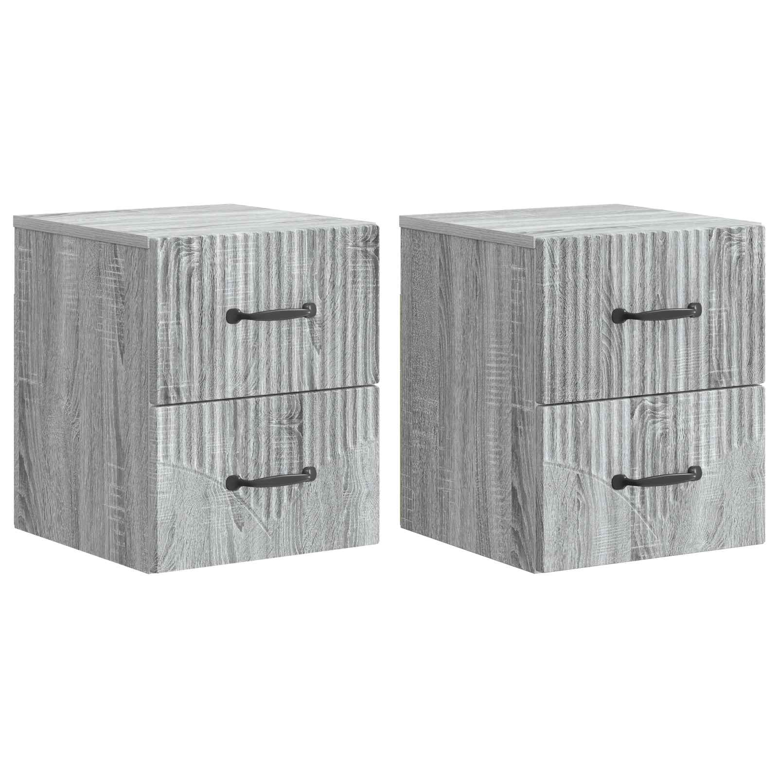 Gabinete de canto montado na parede 2 unid. sonoma cinzento