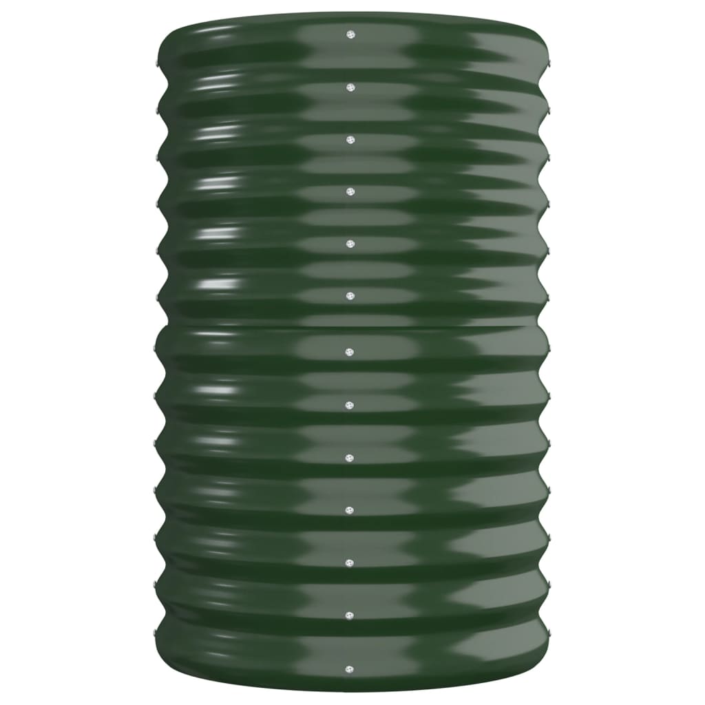 Canteiro elevado jardim 260x40x68 cm aço galvanizado verde