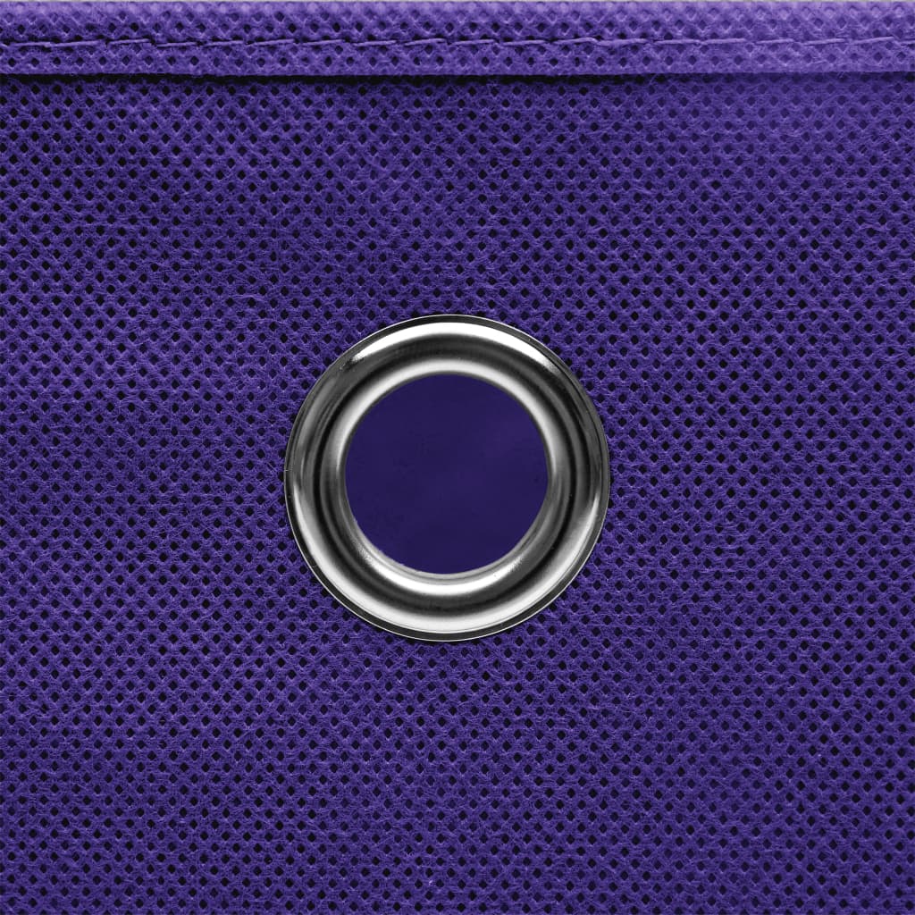 Caixas de arrumação 10 pcs 32x32x32 cm tecido roxo