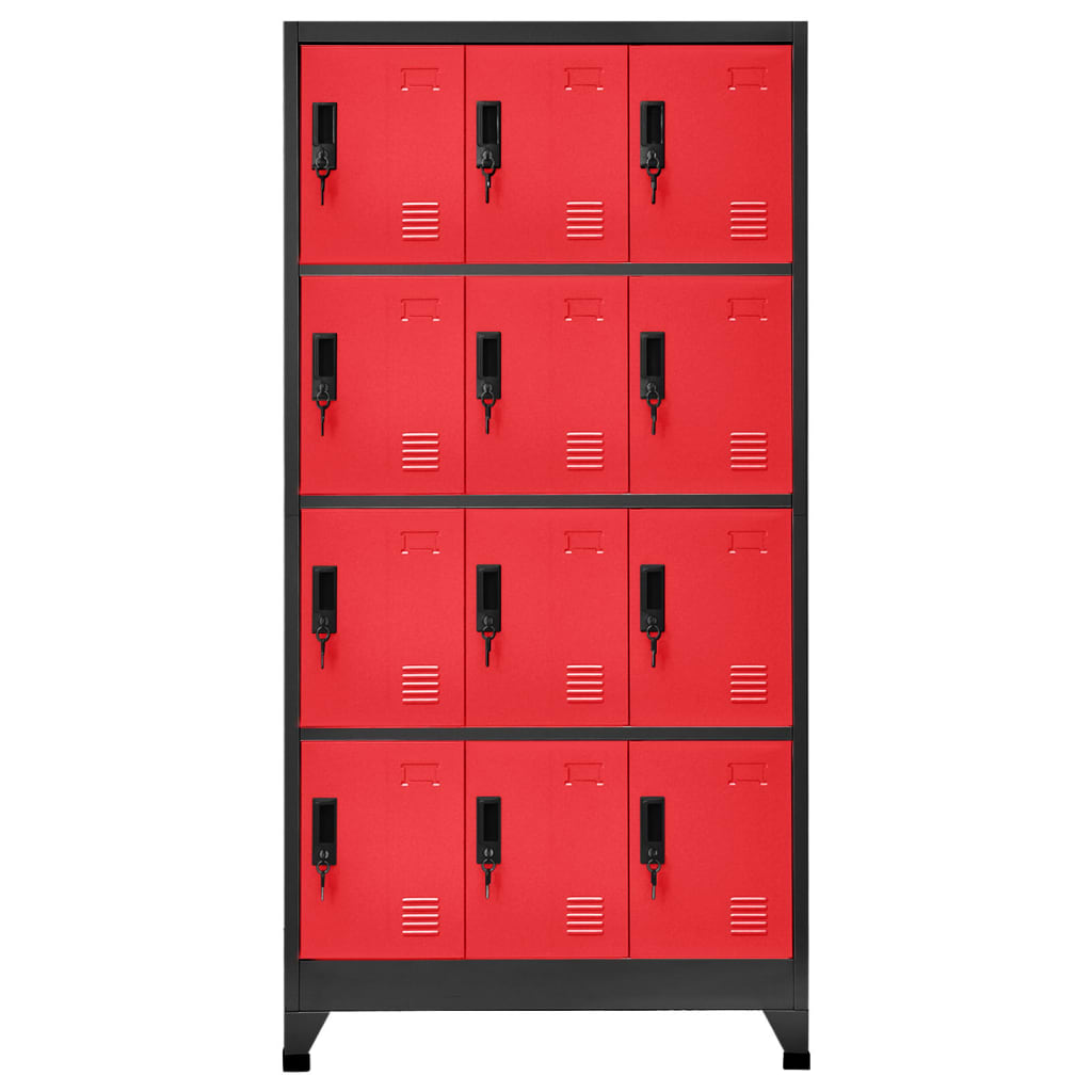 Cacifo aço 90x45x180 cm antracite e vermelho
