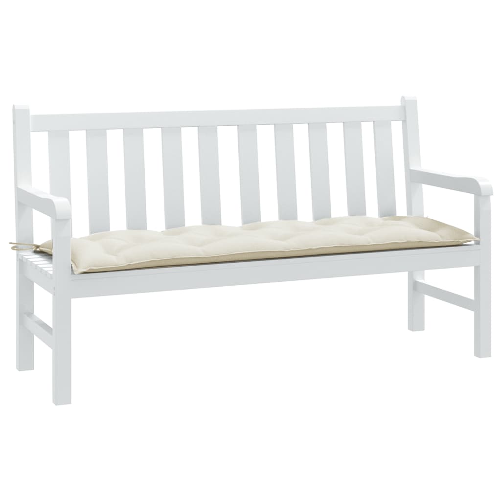 Almofadão p/ banco de jardim 150x50x7 cm mesclado tecido creme