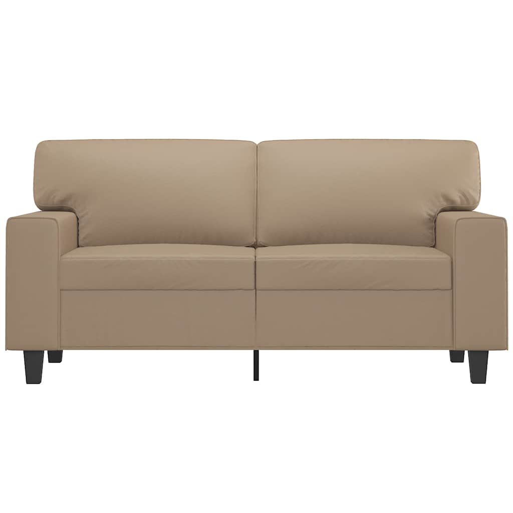 Sofá de 2 lugares 120 cm couro artificial cor cappuccino
