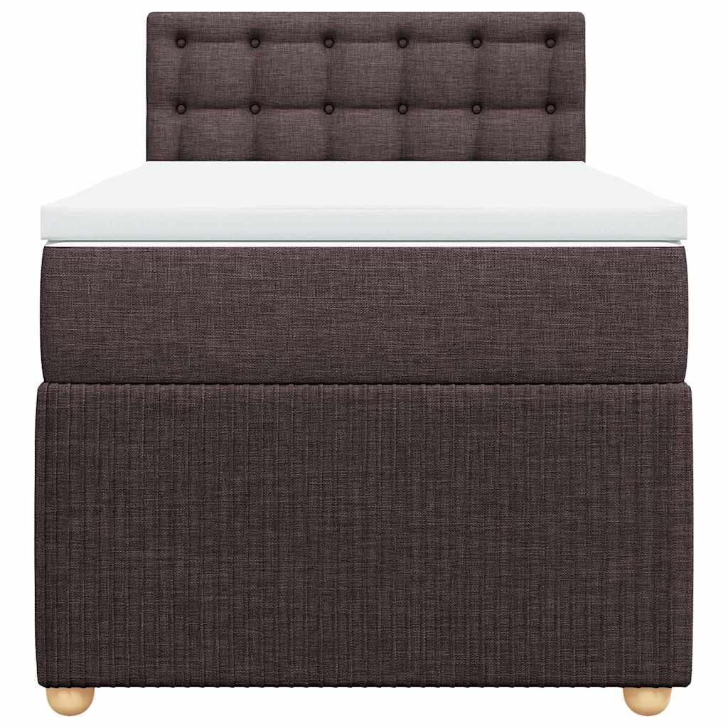 Cama com molas/colchão 90x200 cm tecido castanho-escuro