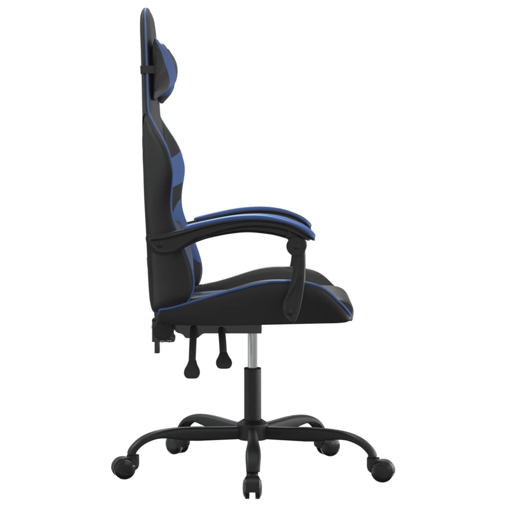 Cadeira de gaming couro artificial preto e azul
