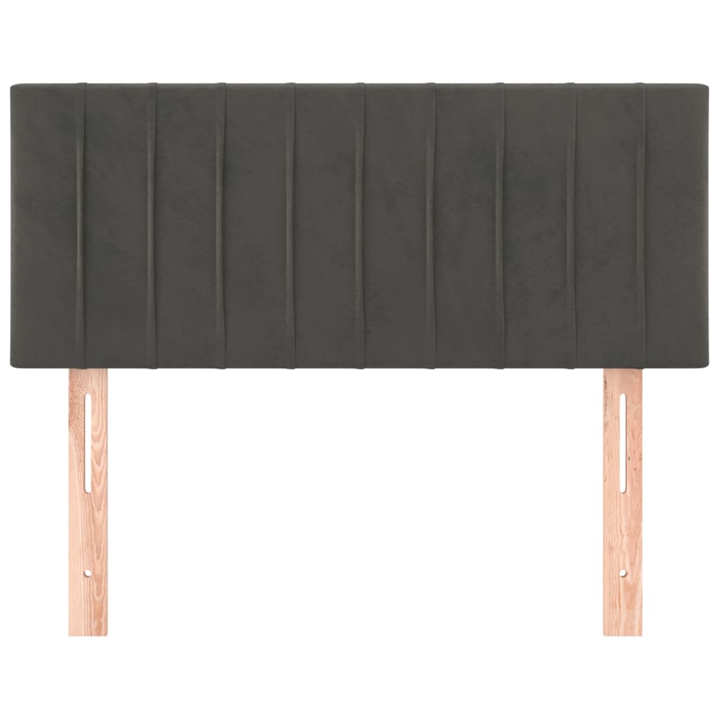 Cabeceira de cama veludo 80x5x78/88 cm cinzento-escuro
