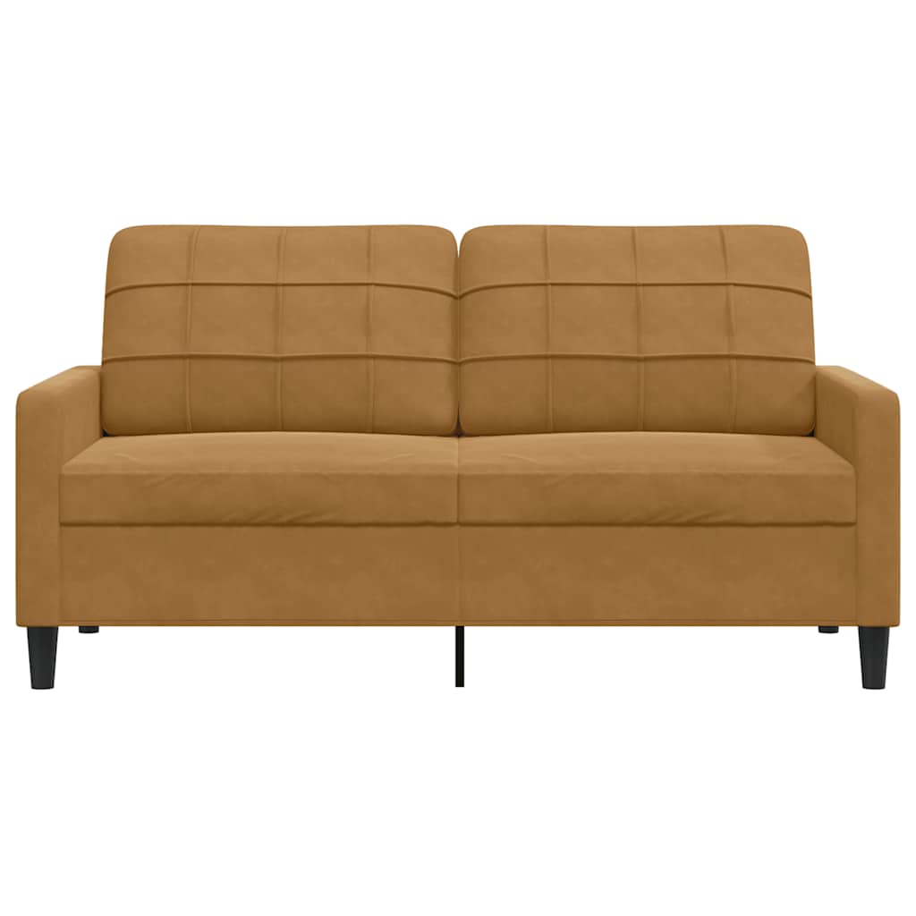 Sofá de 2 lugares veludo 140 cm castanho