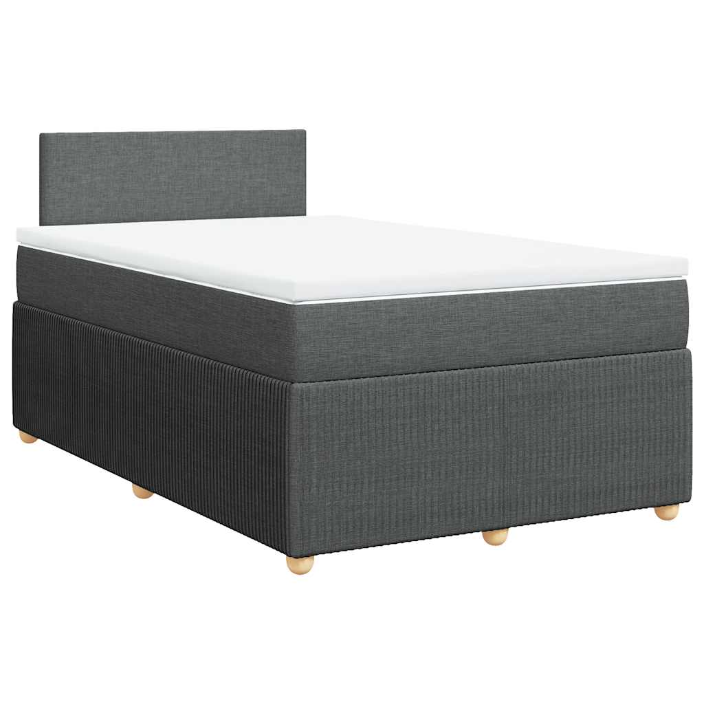 Cama com molas/colchão 120x200 cm tecido cinzento-escuro