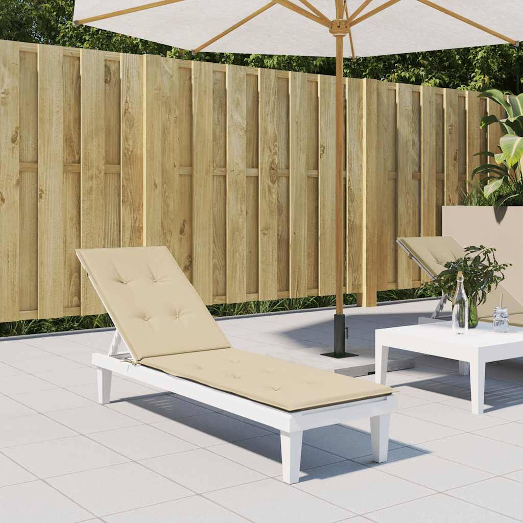 Almofadão para cadeira de terraço (75+105)x50x4 cm bege