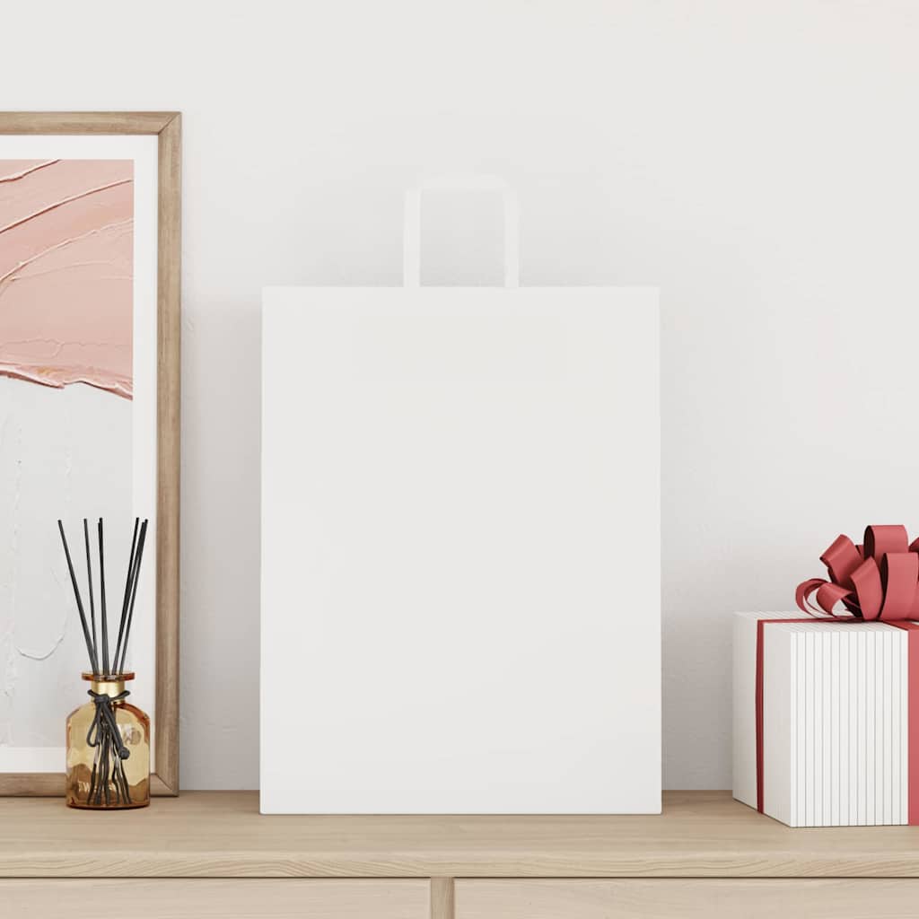 Sacos de papel 250 unid com alças branco 32x12x42 cm