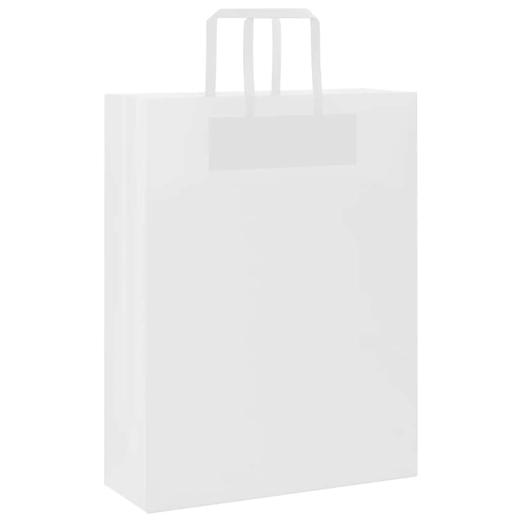 Sacos de papel 250 unid com alças branco 32x12x42 cm