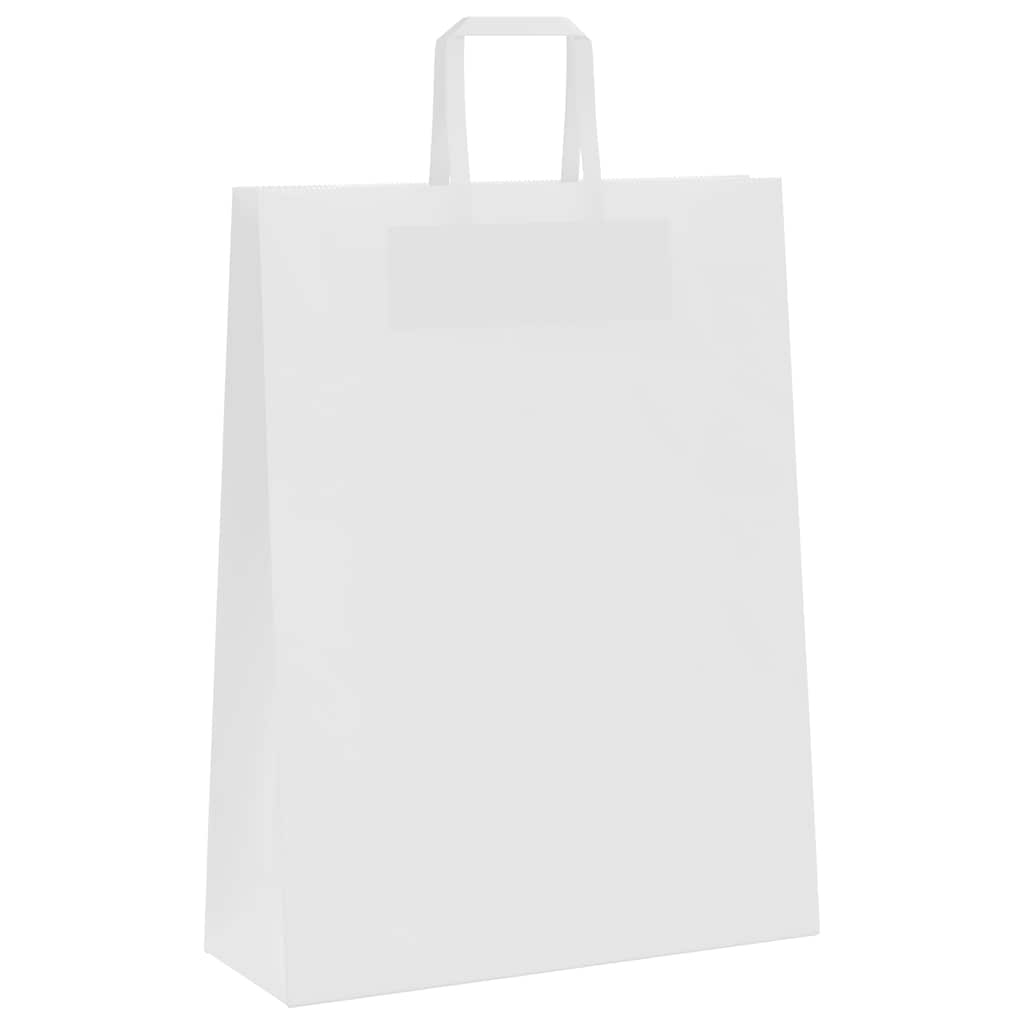 Sacos de papel 250 unid com alças branco 32x12x42 cm