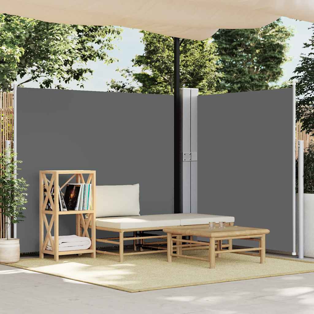 Toldo lateral retrátil para pátio 170x1200 cm antracite