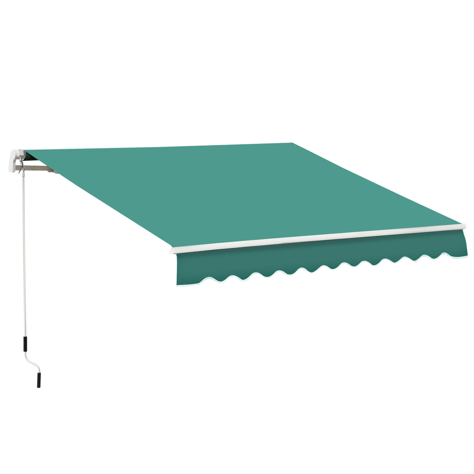 Toldo Manual Retrátil com Manivela 295x245 cm Toldo Enrolável para Janela Portas Balcão Terraço Exterior Verde