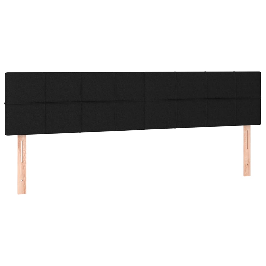 Cabeceira de cama c/ luzes LED tecido 180x5x78/88 cm preto