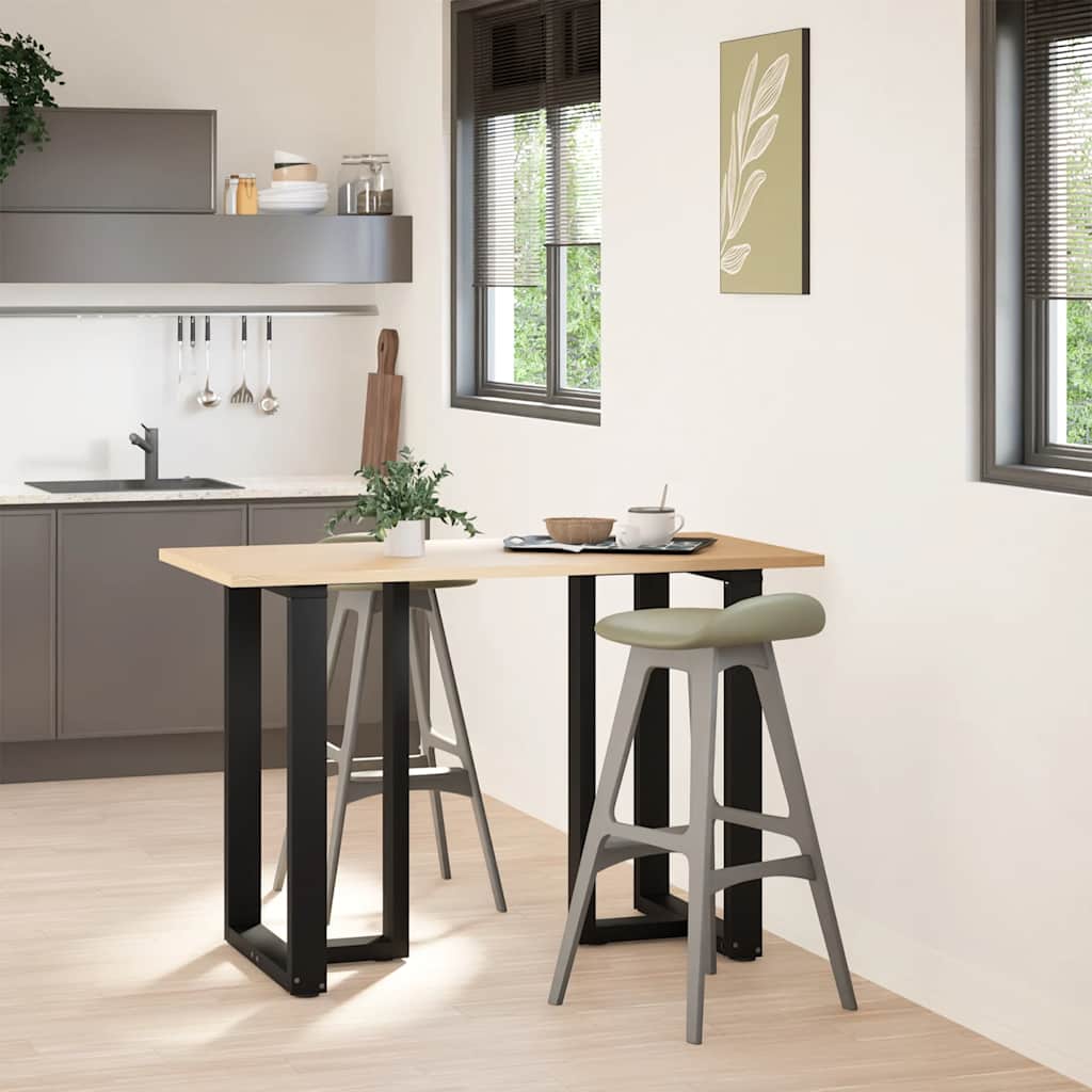 Pés de mesa de bar em forma de t, 2 peças, preto, 60x35x(90-91) cm, aço