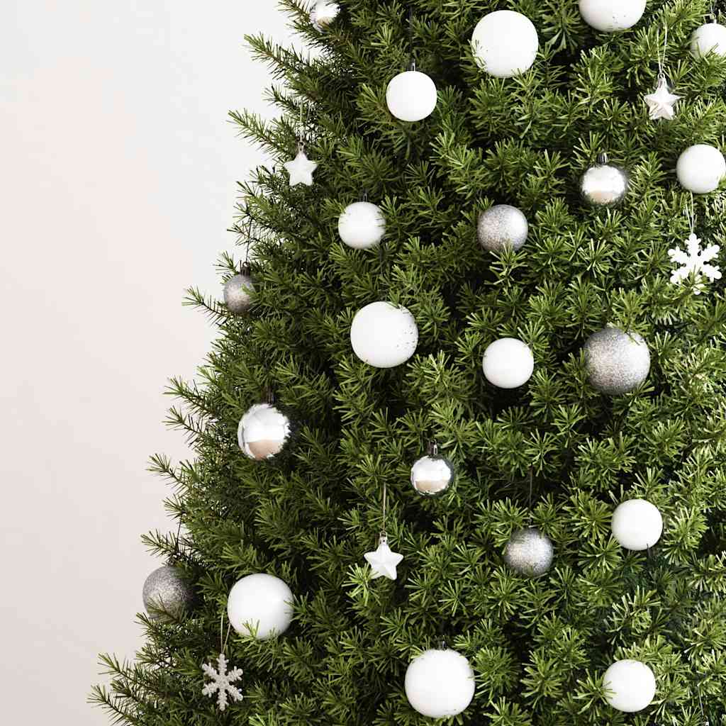 111 Pcs conjunto de enfeites de natal poliestireno branco/cinza