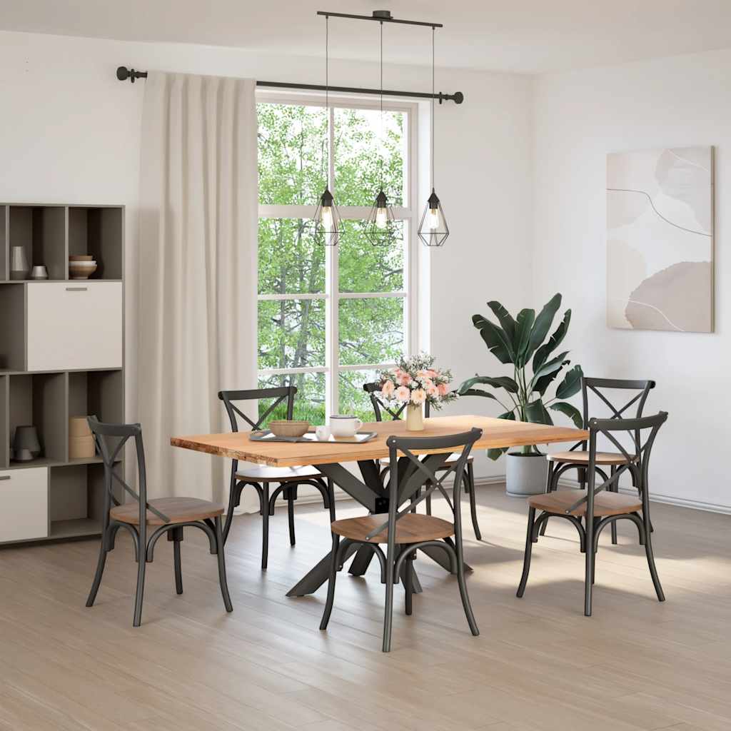 Pé de mesa de jantar em formato de aranha, antracite, 120x68x(72-73) cm, aço