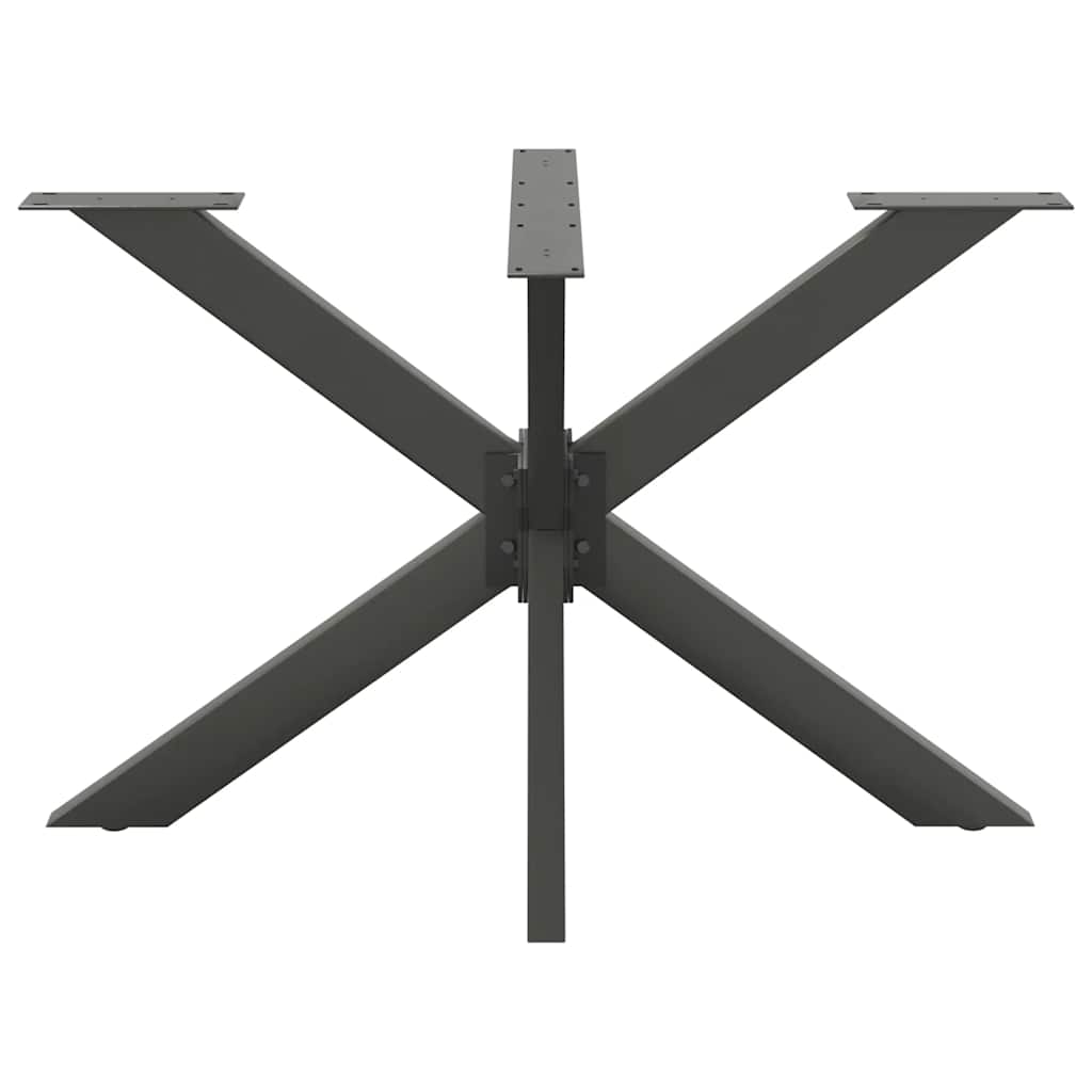 Pé de mesa de jantar em formato de aranha, antracite, 120x68x(72-73) cm, aço