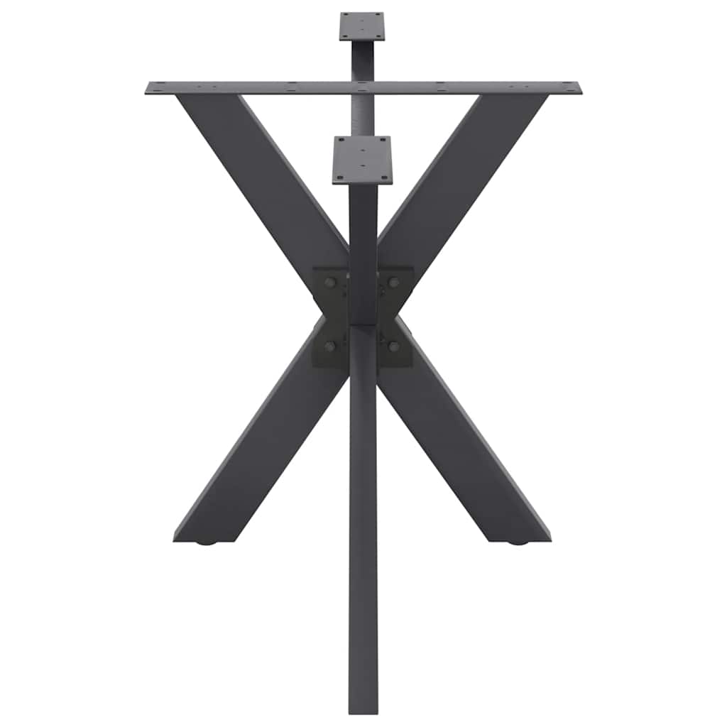 Pé de mesa de jantar em formato de aranha, antracite, 120x68x(72-73) cm, aço