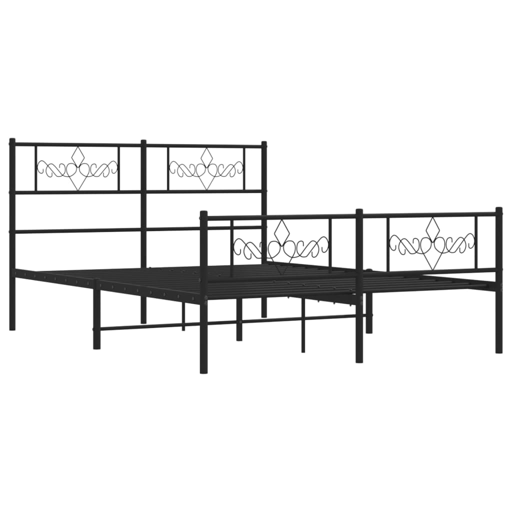 Estrutura de cama sem colchão com pés 160x200 cm preto