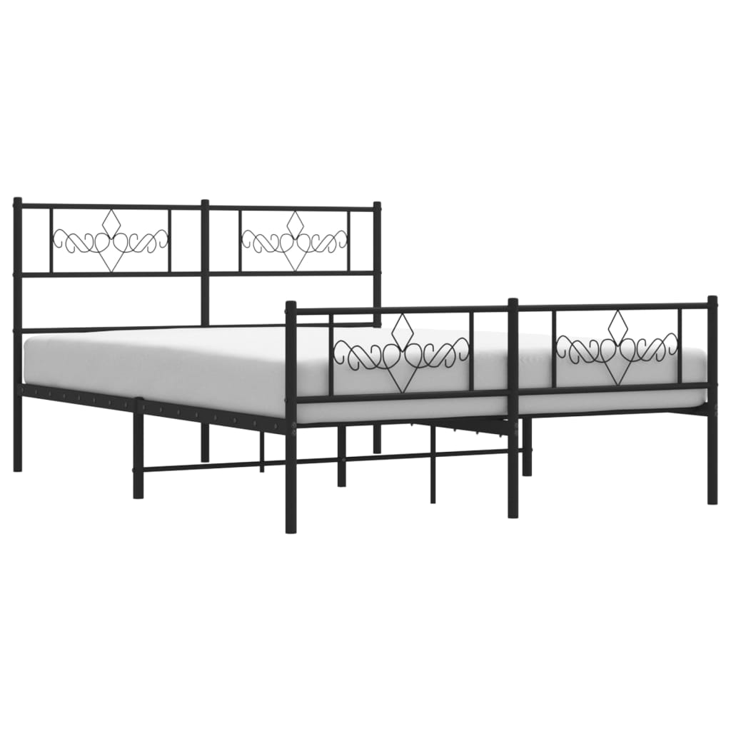 Estrutura de cama sem colchão com pés 160x200 cm preto