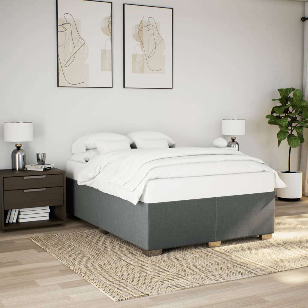 Cama com molas/colchão 160x200 cm tecido cinzento-escuro