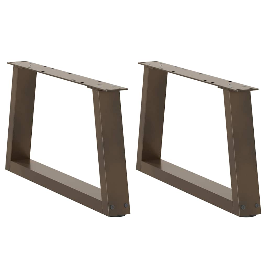 Pés para mesa de centro em formato de v, 2 peças, aço natural, 60x(30-31,3) cm, aço