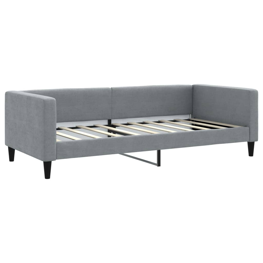 Sofá-cama c/ gavetão e colchões 90x190 cm tecido cinzento-claro