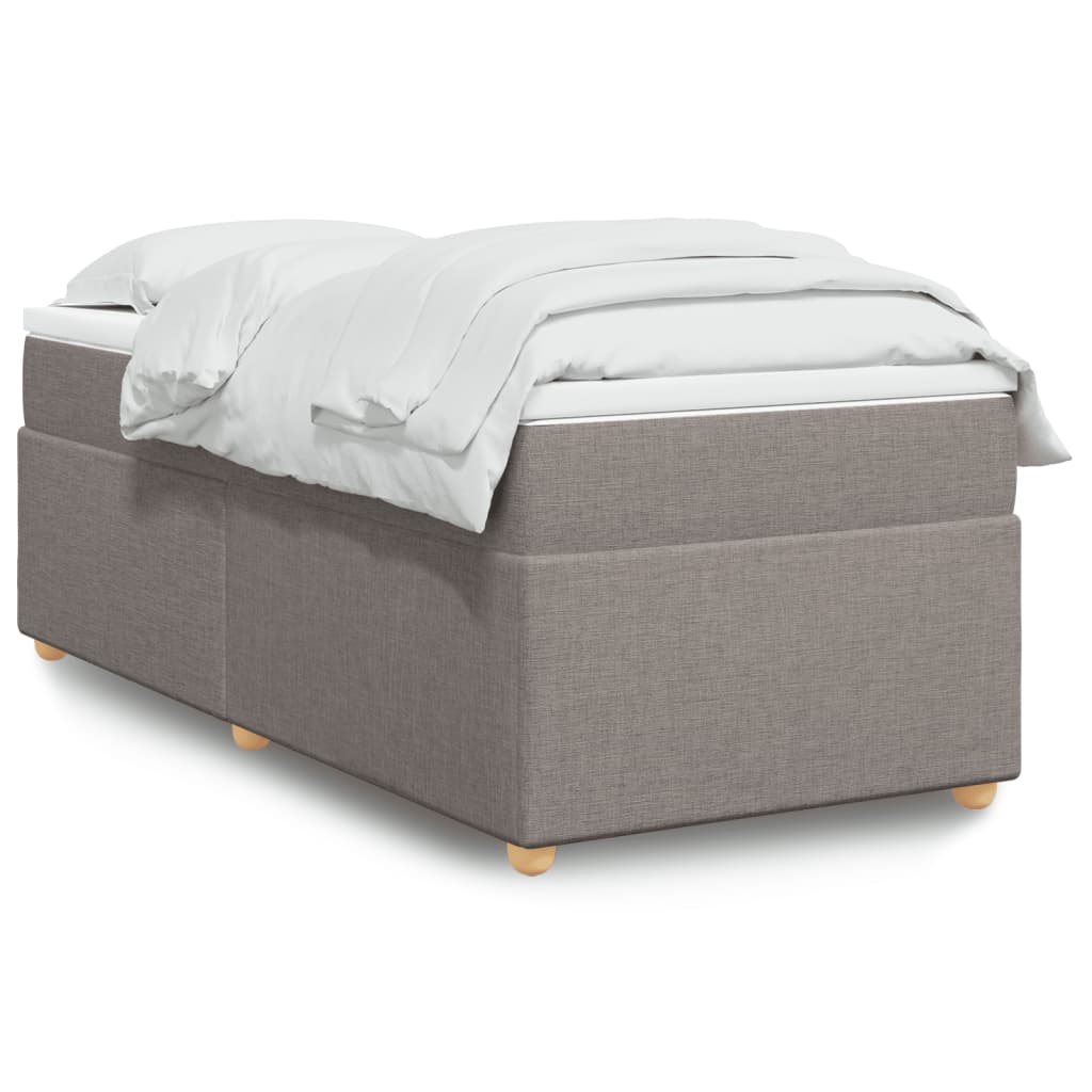 Cama com molas/colchão 90x190 cm tecido castanho-acinzentado