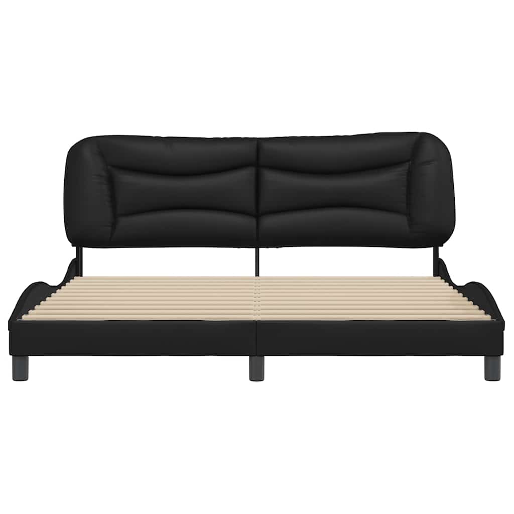 Estrutura de cama sem colchão hvar 180x200cm couro artificial preto