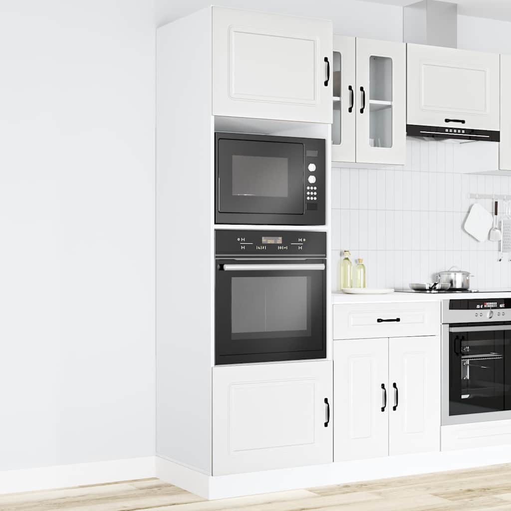 Armários forno 2 pcs kalmar derivados de madeira branco