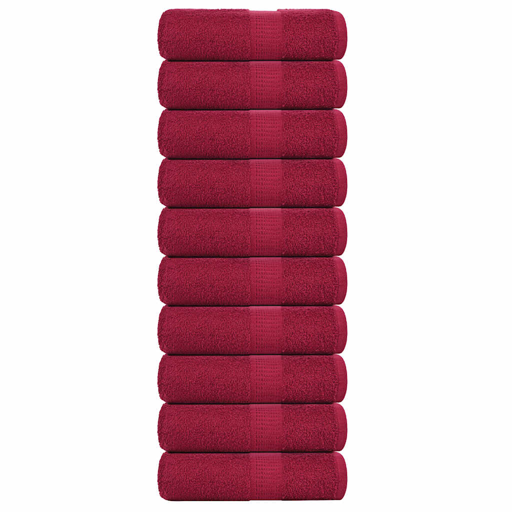 Toalhas de bidé frogn 10 pcs 30x50 cm 360 g/m² bordô