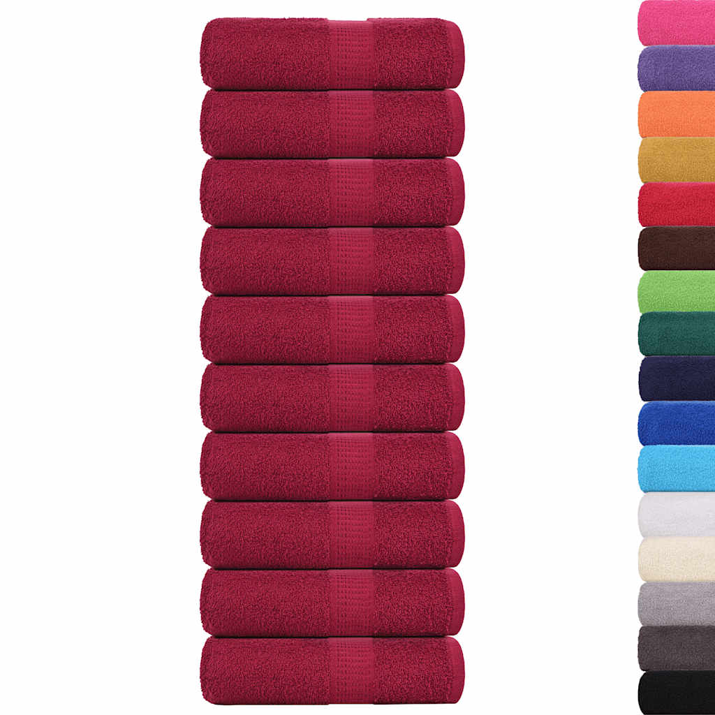 Toalhas de bidé frogn 10 pcs 30x50 cm 360 g/m² bordô
