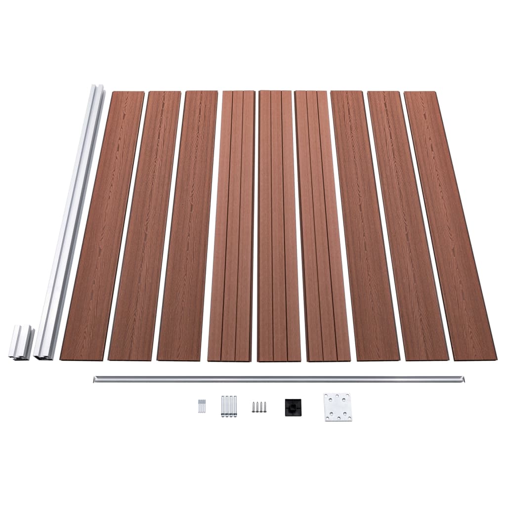 Painel de vedação para jardim 175x186 cm wpc castanho