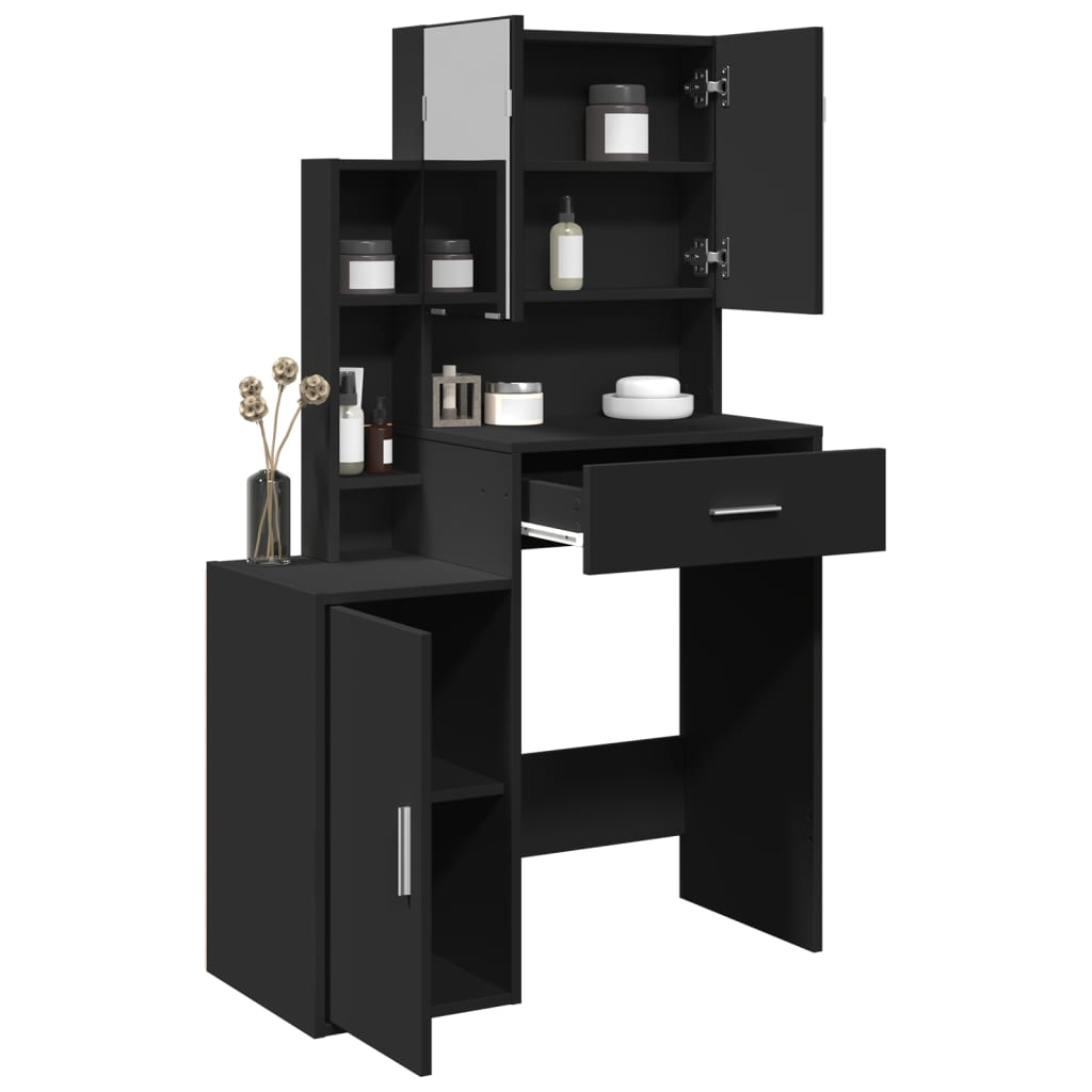Toucador com armário 80x35x132 cm cor preto