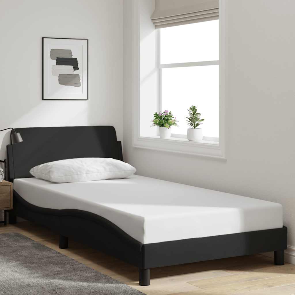 Estrutura de cama dover 100x200 cm tecido preto