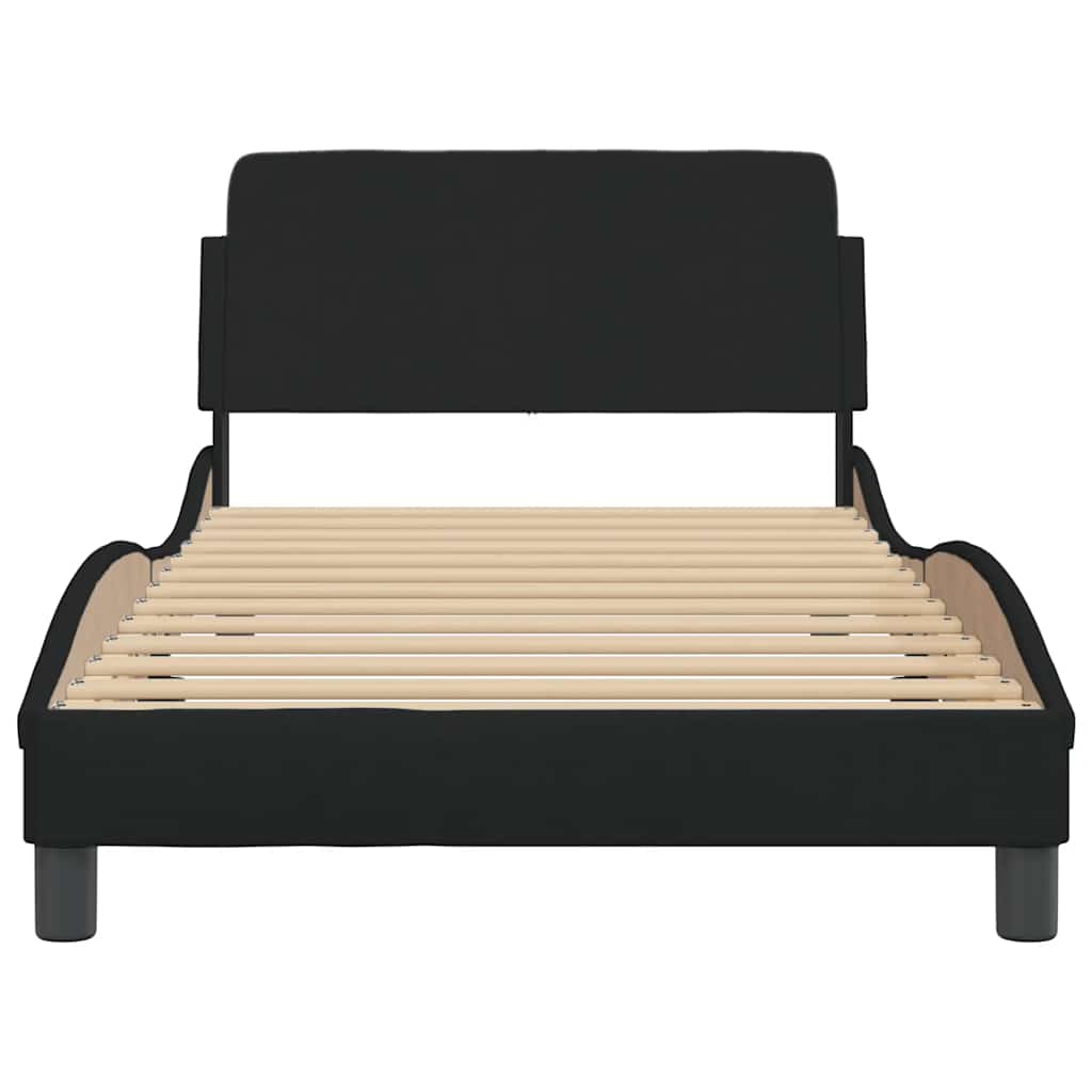 Estrutura de cama dover 100x200 cm tecido preto