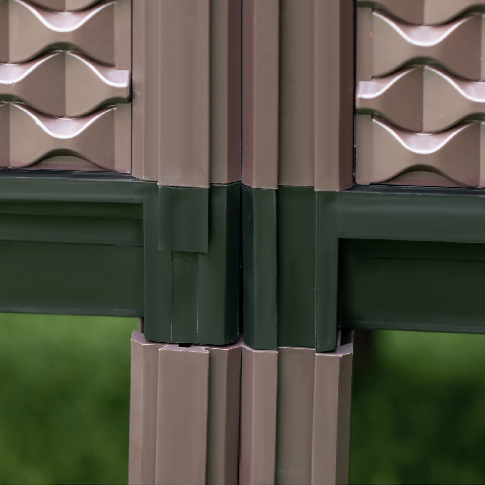 Conjunto de 2 Floreiras de Exterior Quadradas Elevadas Combinação Livre Floreiras para Jardim 50x50x46,5 cm Marrom