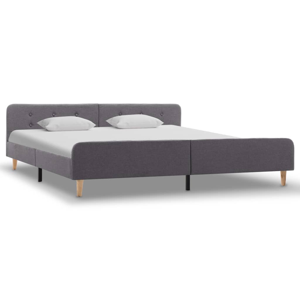 Estrutura de cama em tecido 180x200 cm cinzento-claro