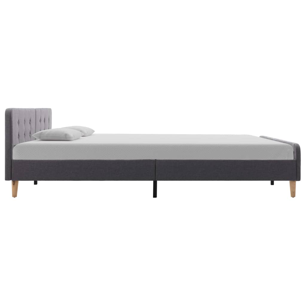 Estrutura de cama em tecido 180x200 cm cinzento-claro