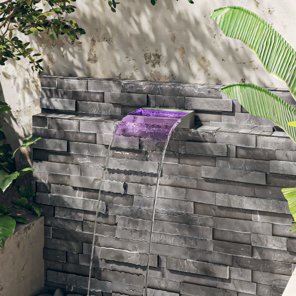 Cascata com leds RGB 30 cm aço inoxidável