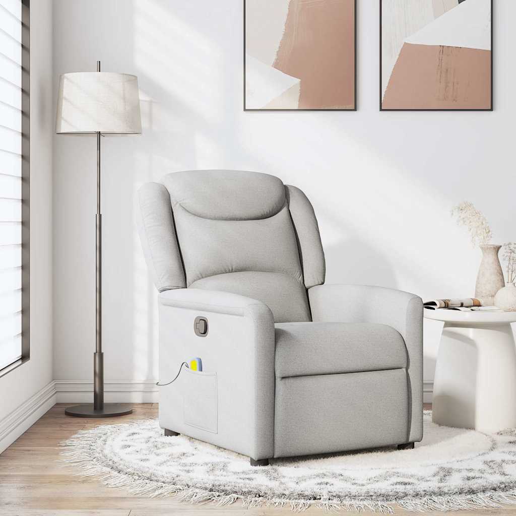 Cadeira de massagem reclinável tecido cinzento