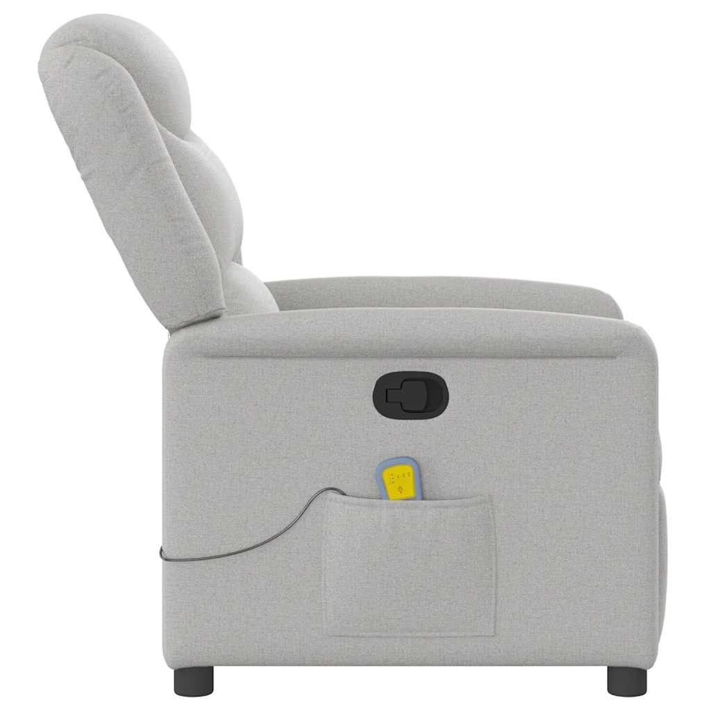 Cadeira de massagem reclinável tecido cinzento