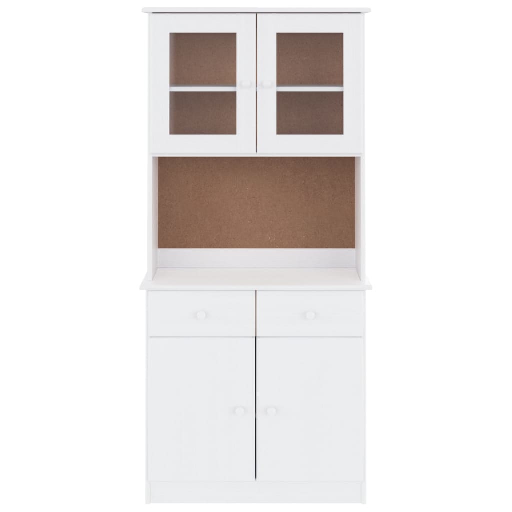 Aparador alto alta 77x35x165 cm madeira de pinho maciça branco