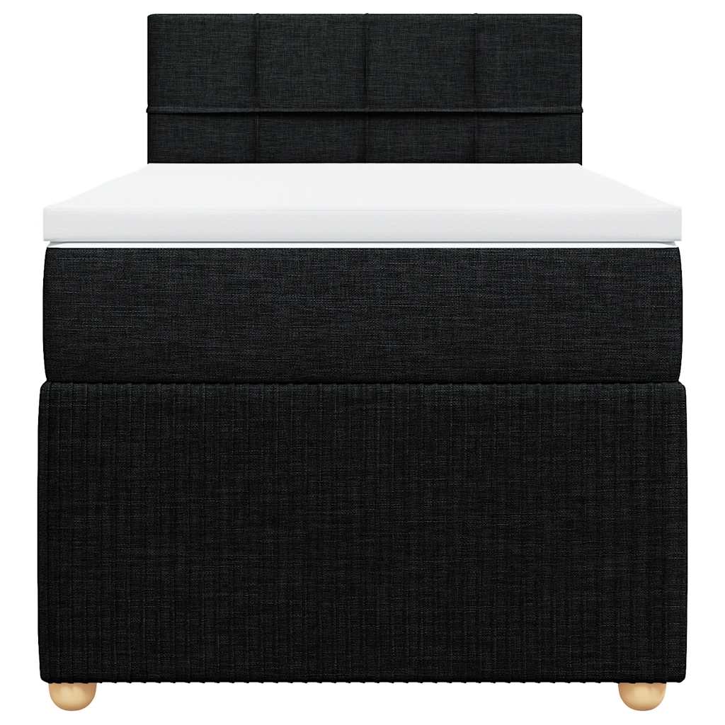 Cama com molas/colchão 80x200 cm tecido preto